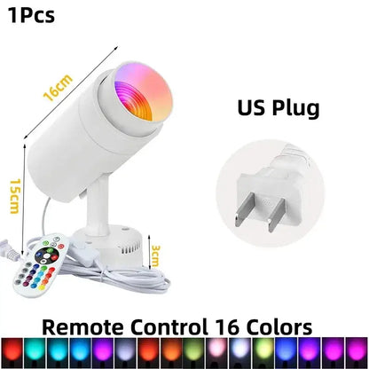 Modern black led rgb spotlight remote control bar light