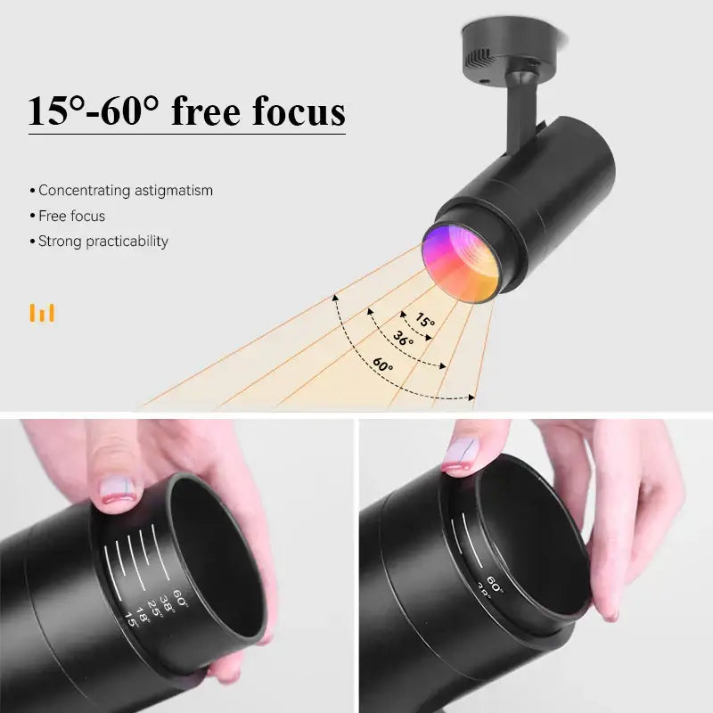 Modern black led rgb spotlight remote control bar light