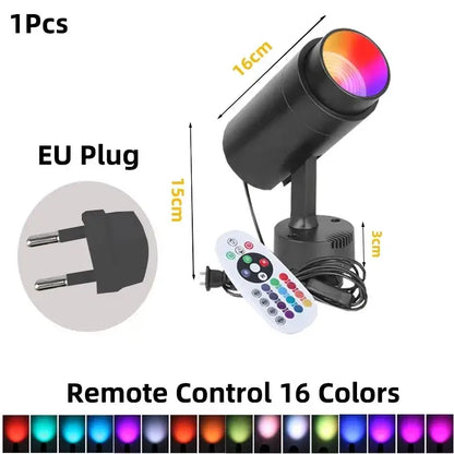 Modern black led rgb spotlight remote control bar light