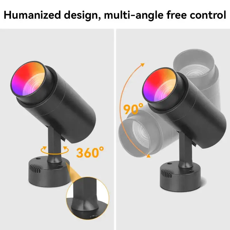 Modern black led rgb spotlight remote control bar light