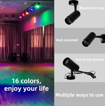 Modern black led rgb spotlight remote control bar light