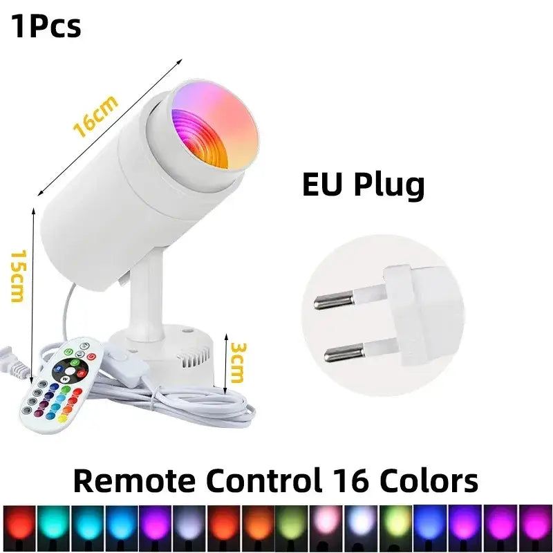 Modern black led rgb spotlight remote control bar light