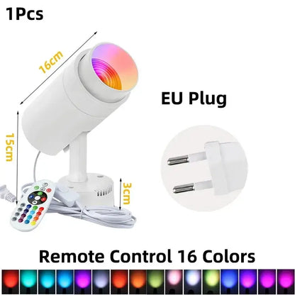 Modern black led rgb spotlight remote control bar light