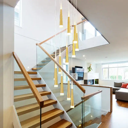 Modern gold led ring chandelier living room pendant light