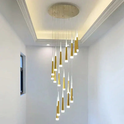Modern gold led ring chandelier living room pendant light