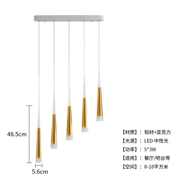 Modern gold led ring chandelier living room pendant light