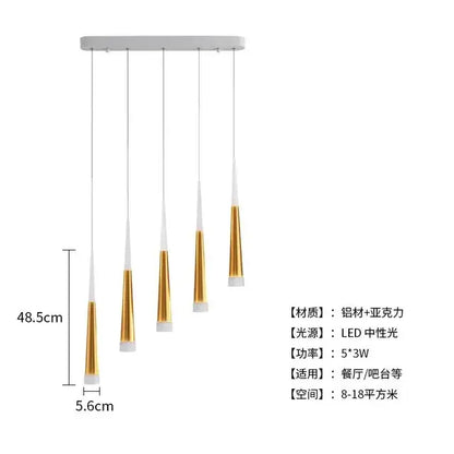 Modern gold led ring chandelier living room pendant light