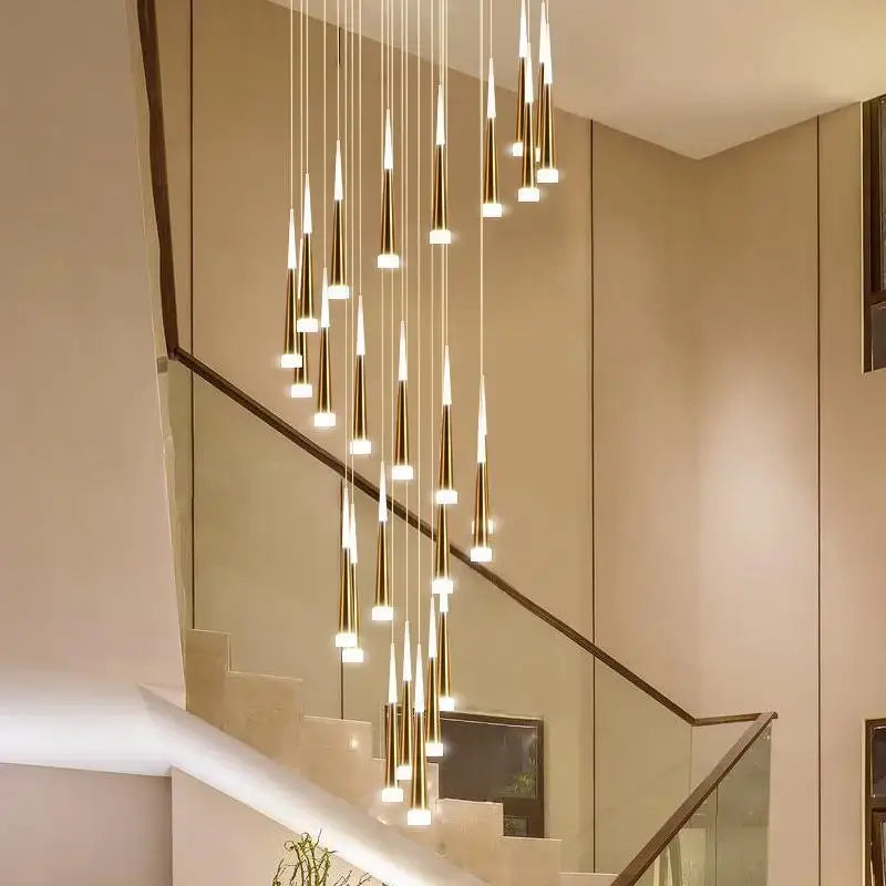 Modern gold led ring chandelier living room pendant light