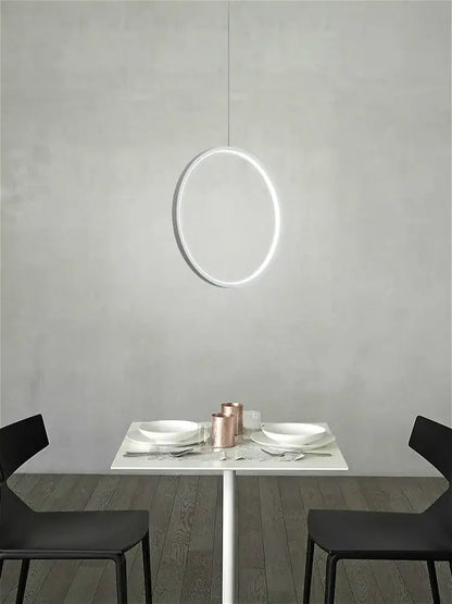 Minimalist black led ring chandelier living room pendant light