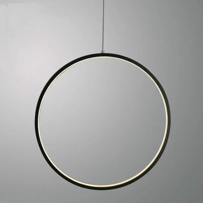 Minimalist black led ring chandelier living room pendant light