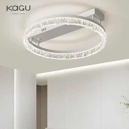 Modern white crystal led ring chandelier living room light