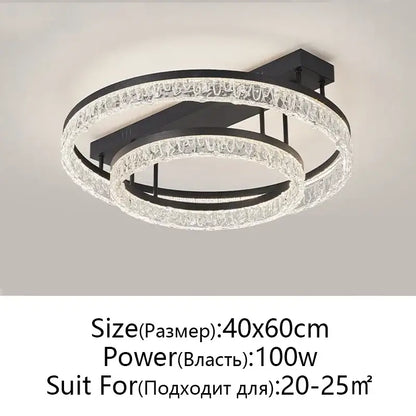 Modern white crystal led ring chandelier living room light