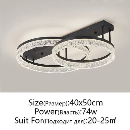 Modern white crystal led ring chandelier living room light