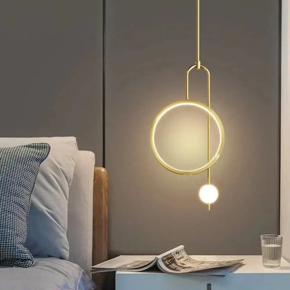 Modern black led ring pendant chandelier for dining room