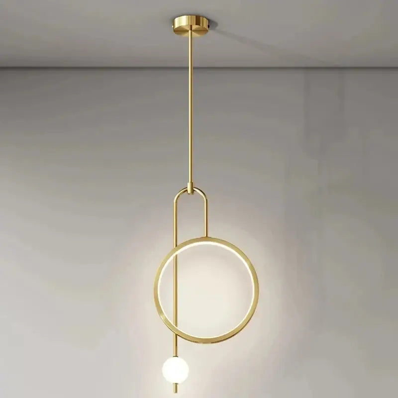 Modern black led ring pendant chandelier for dining room
