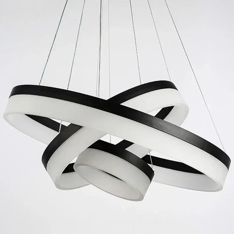 Modern white led ring pendant light – dining room chandelier