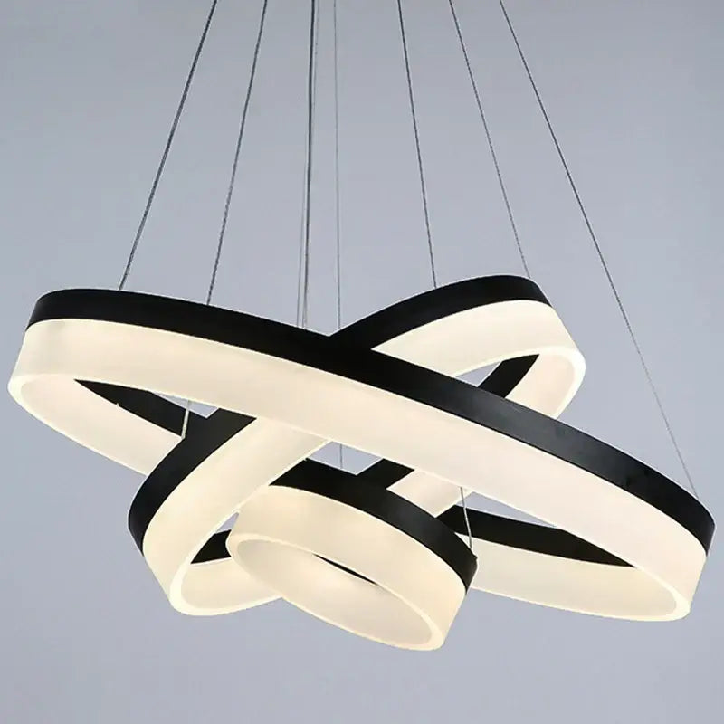 Modern white led ring pendant light – dining room chandelier