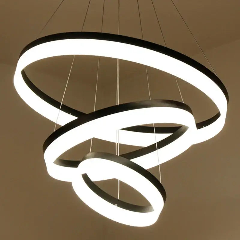 Modern white led ring pendant light – dining room chandelier