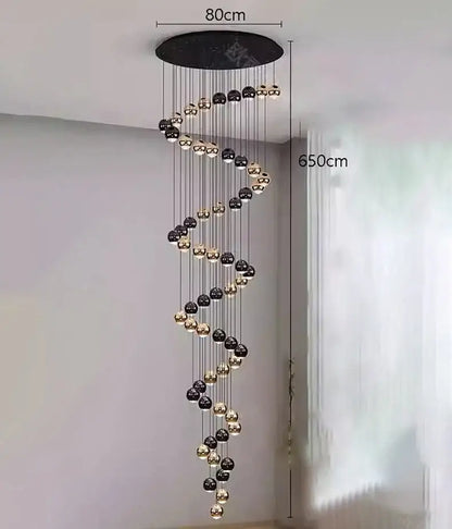 Modern black & gold globe chandelier dining room multiple heads size