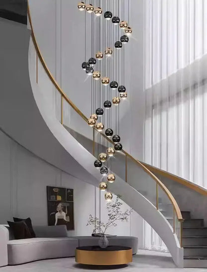 Modern black & gold globe chandelier dining room multiple heads size