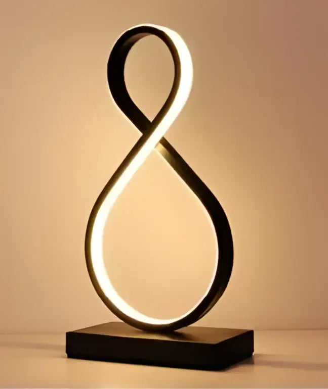 Modern twisted white led ring table lamp for bedroom lighting
