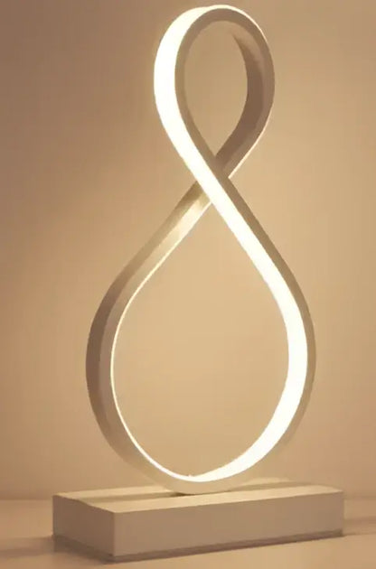 Modern twisted white led ring table lamp for bedroom lighting