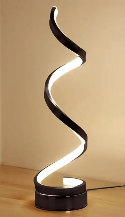 Modern twisted white led ring table lamp for bedroom lighting