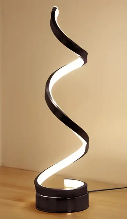 Modern twisted white led ring table lamp for bedroom lighting