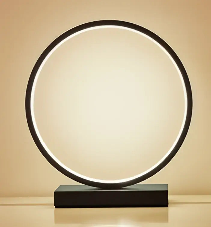 Modern twisted white led ring table lamp for bedroom lighting