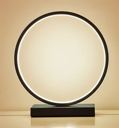 Modern twisted white led ring table lamp for bedroom lighting