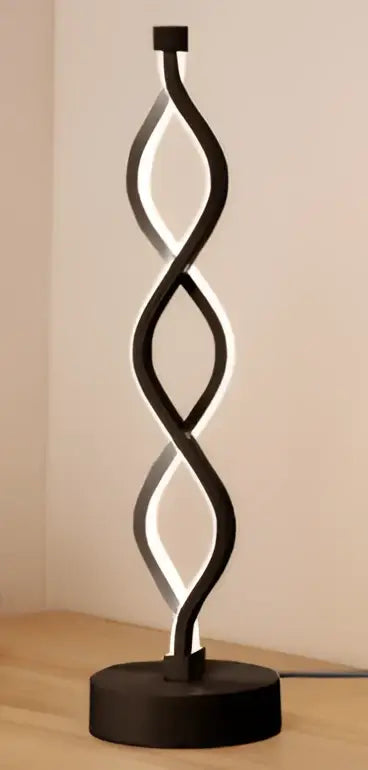 Modern twisted white led ring table lamp for bedroom lighting