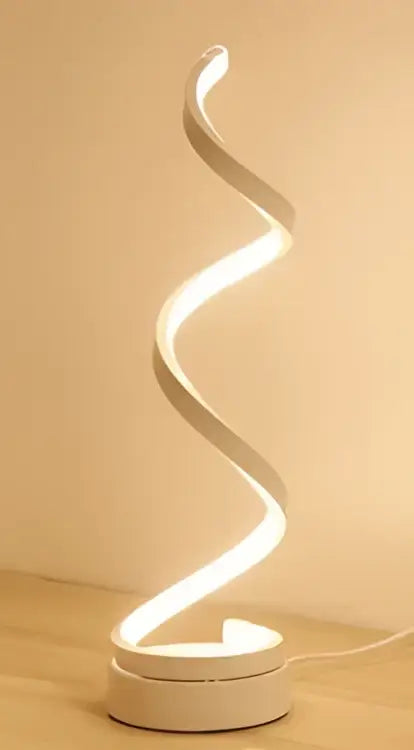Modern twisted white led ring table lamp for bedroom lighting