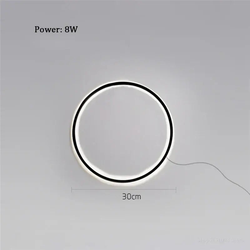 Minimalist black led ring wall lamp living room atmosphere light