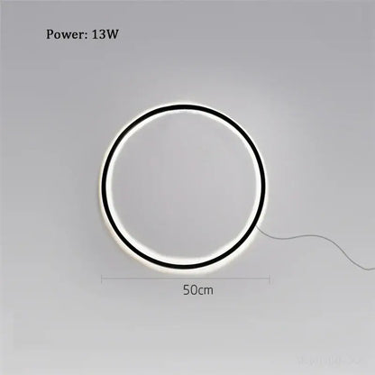 Minimalist black led ring wall lamp living room atmosphere light