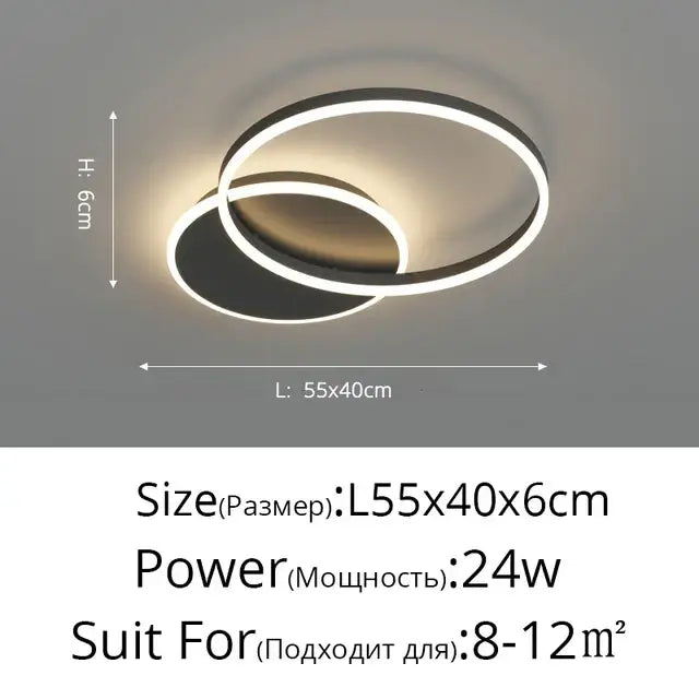 Modern gold led rings ceiling chandelier living room lighting