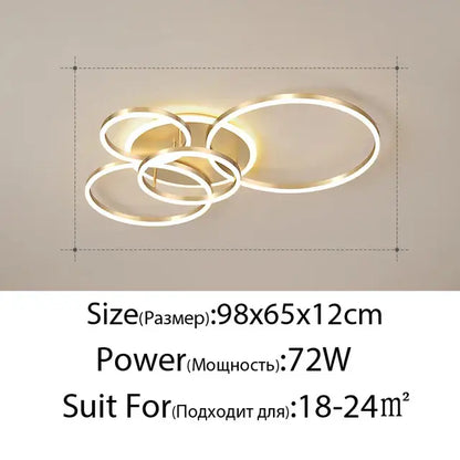 Modern gold led rings ceiling chandelier for living room