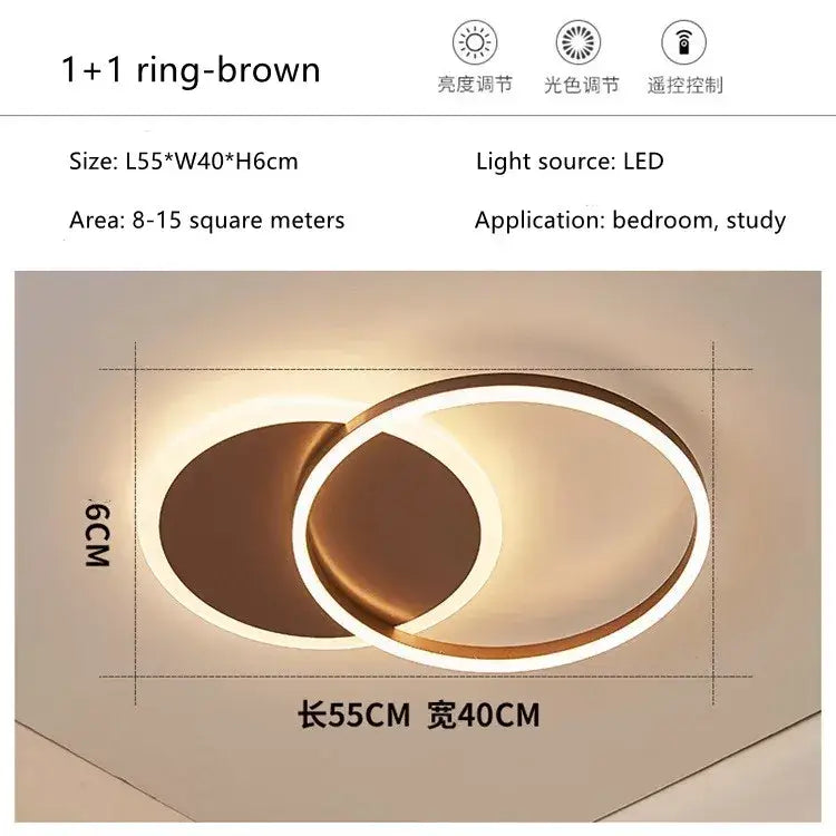 Modern gold led rings ceiling chandelier for living room