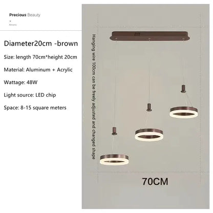 Modern gold led rings ceiling chandelier for living room