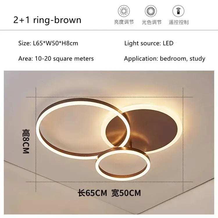 Modern gold led rings ceiling chandelier for living room