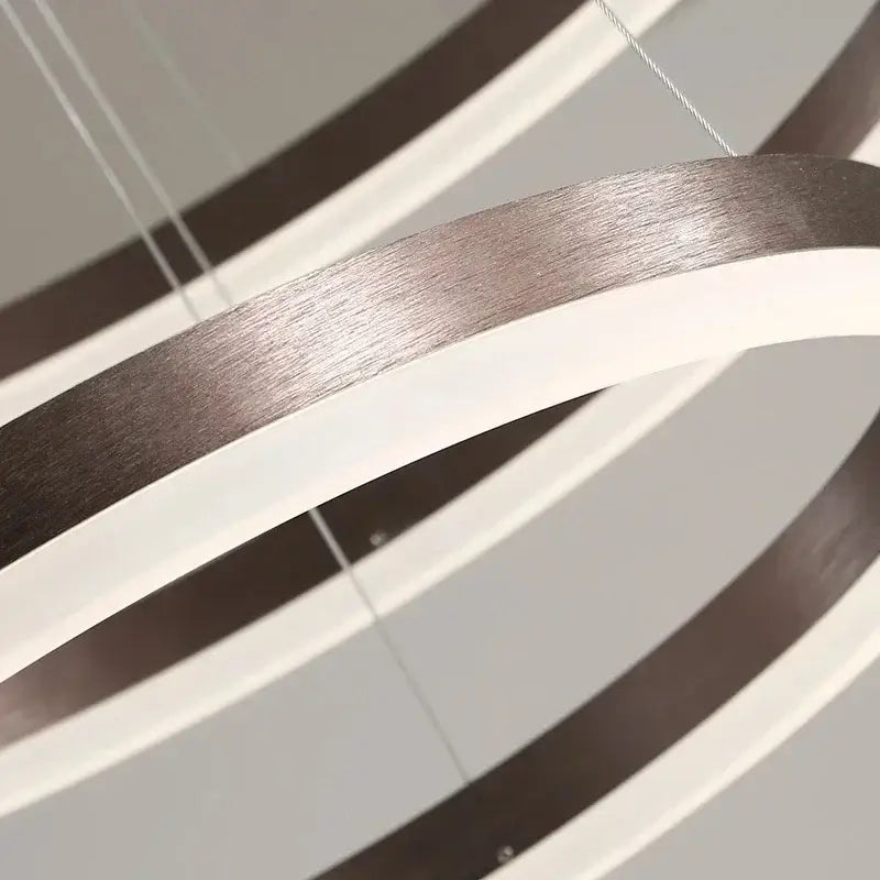 Modern bronze led rings ceiling chandelier for living room