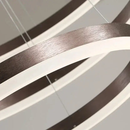 Modern bronze led rings ceiling chandelier for living room