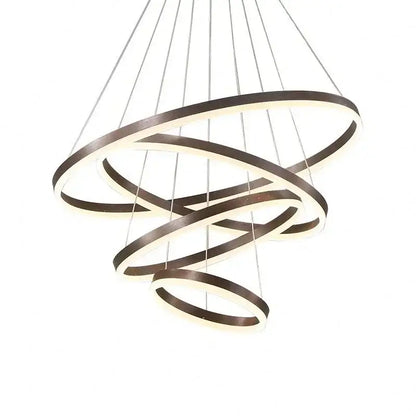Modern bronze led rings ceiling chandelier for living room