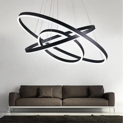Modern bronze led rings ceiling chandelier for living room