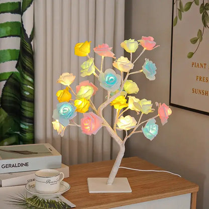 Yellow rose tree lamp bedroom atmosphere lighting