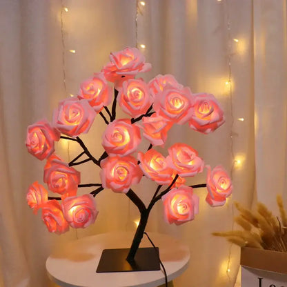 Yellow rose tree lamp bedroom atmosphere lighting