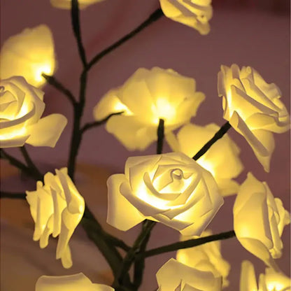 Yellow rose tree lamp bedroom atmosphere lighting
