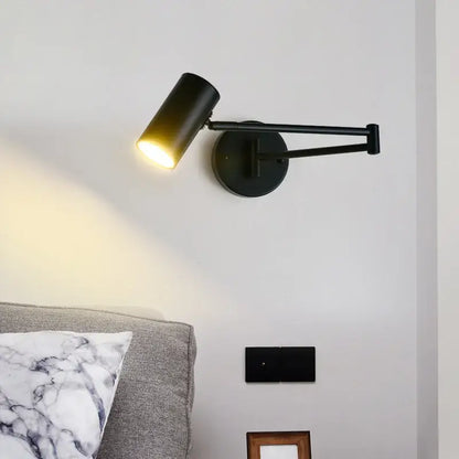 Modern black & white rotatable wall lamp – bedroom reading light