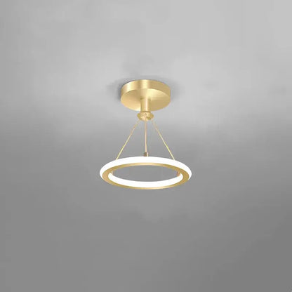 Modern gold & white led round ceiling chandelier living room light