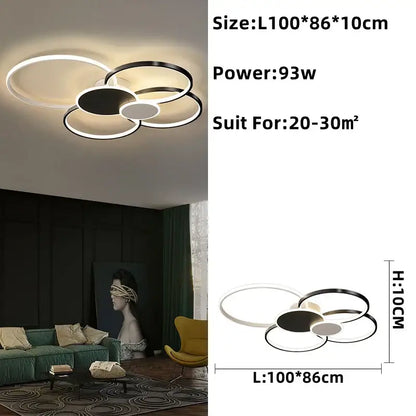 Modern gold & white led round ceiling chandelier living room light
