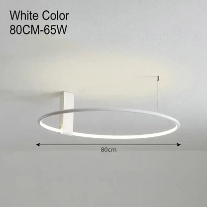 Modern black led round ceiling light living room interlocking rings